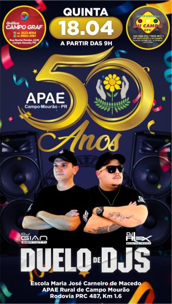 Alunos da APAE Rural de Campo Mourão participam do Duelo de DJS, nesta quinta-feira, 18 de abril de 2024.